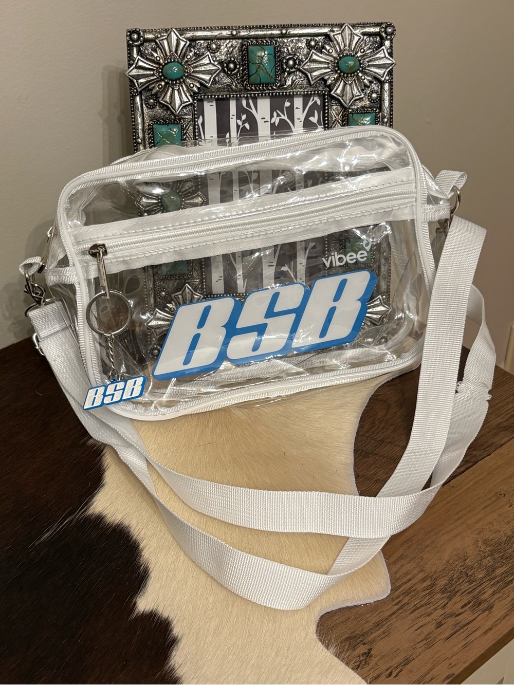 Backstreet Boys!!! Clear PVC Crossbody Bag with White Trim and Blue BSB Logo